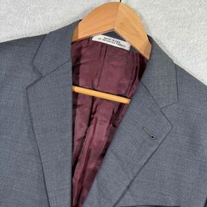 Mens 40R Joseph Abboud x‎ Zignone Blazer Grey  100% Wool Sports Coat Casual EUC